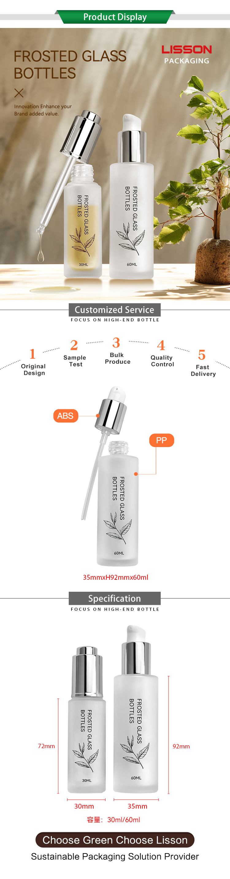 skin care glass bottles