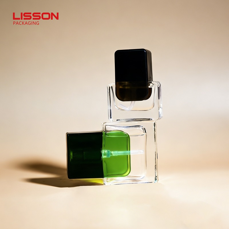 Square Glass Foundation Pump Bottle