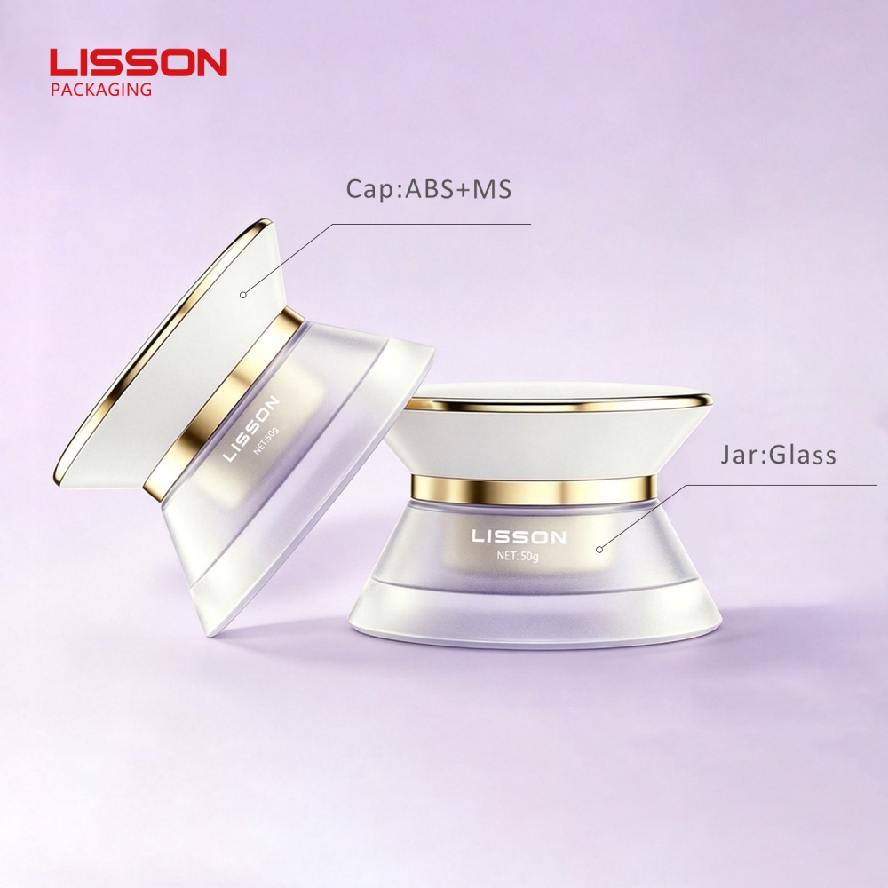 Luxury Hourglass Frosted Glass Cream Jars Luxury Hourglass Frosted Glass Cream Jars