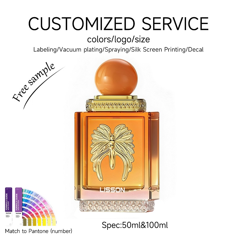 Designer glass fragrance bottle